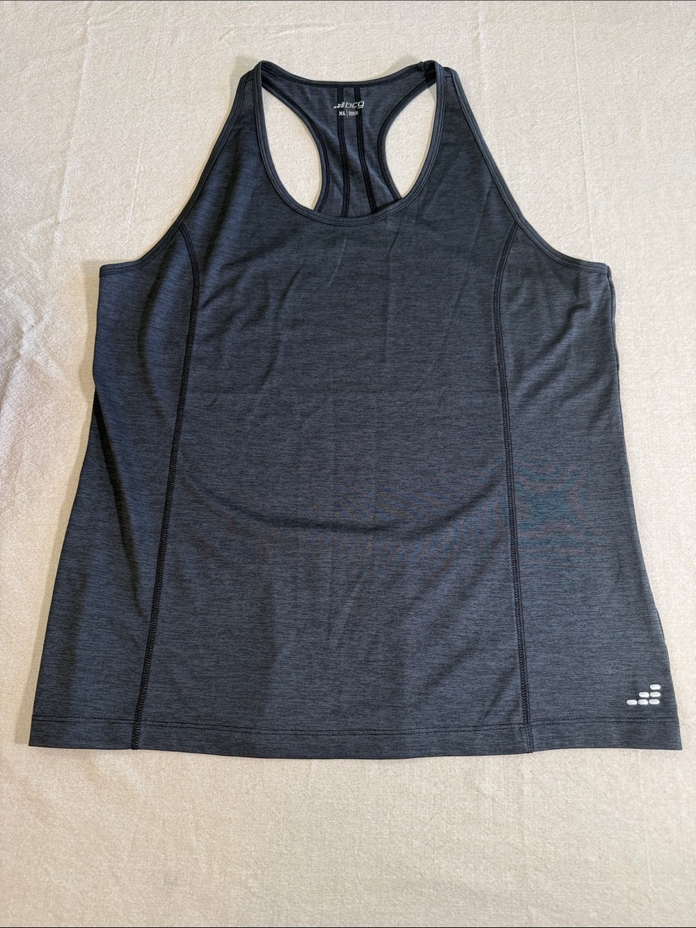 BCG Women’s XL Black Heather Racerback Athletic Workout Tank Top